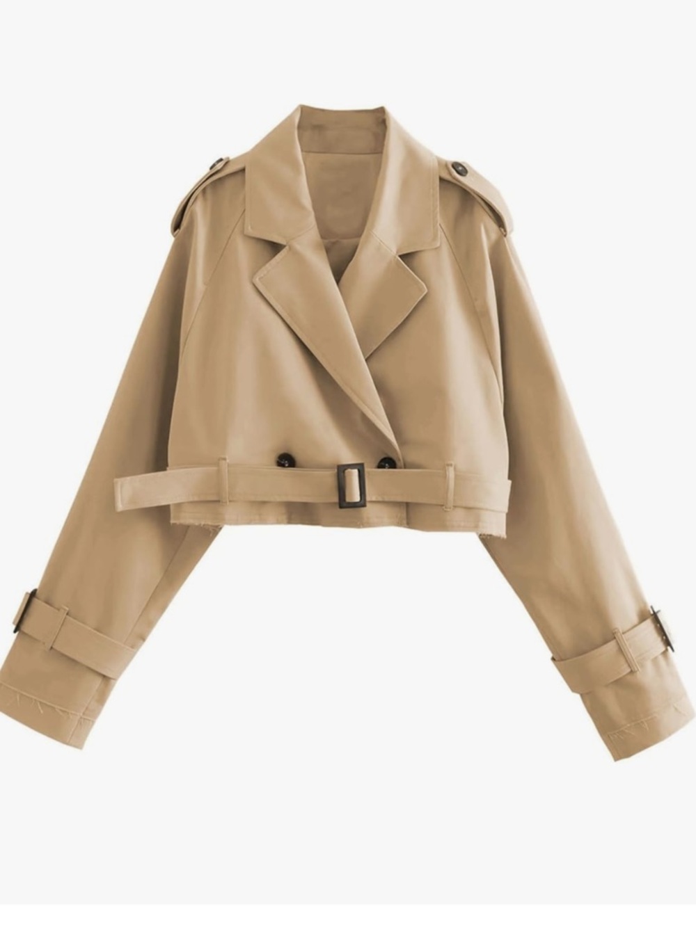 Cropped Trench Jacket - Beige